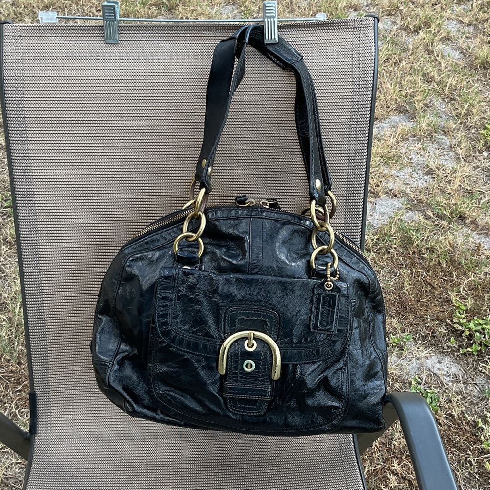 Coach, Soho Courtney Black Patent Leather Bag